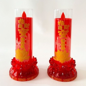 透明招财莲花底水晶蜡烛灯