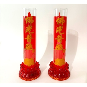 透明佛光莲花底水晶蜡烛灯