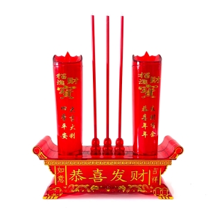 水晶招财帖子蜡烛台电子香炉